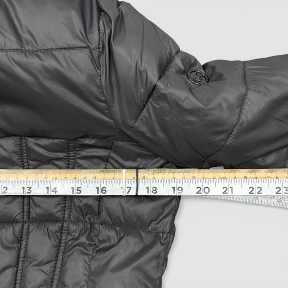 Michael Kors Gray Hooded Long Puffer Removable Hood Coat Jacket Parka Women's XS - Picture 9 of 14